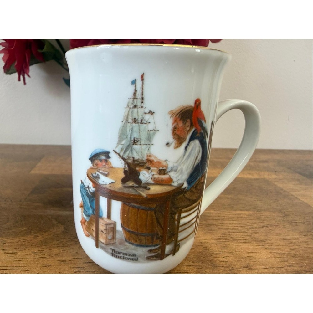 Norman Rockwell Collector Porcelain Mug‎ Set Vintage 1982 Rockwell Museum Boxed - Picture 5 of 14